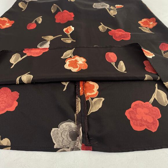 Vintage 90s Espresso Brown Cottage Floral A Line Midi Skirt Sz Small - Picture 6 of 8
